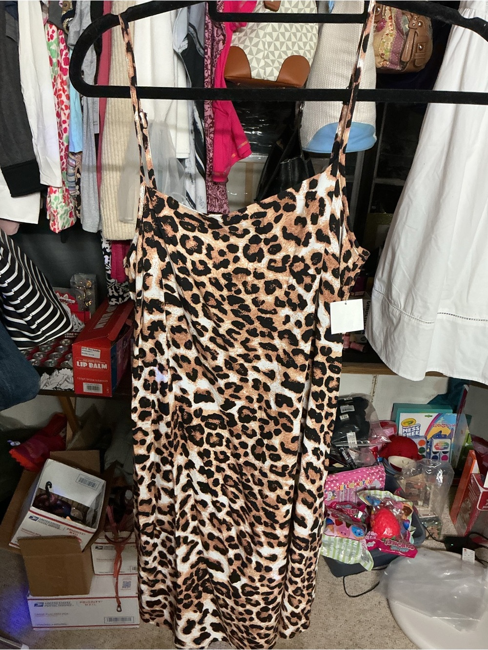 Vero Moda Leopard Print Slip Dress in Brown and Black
